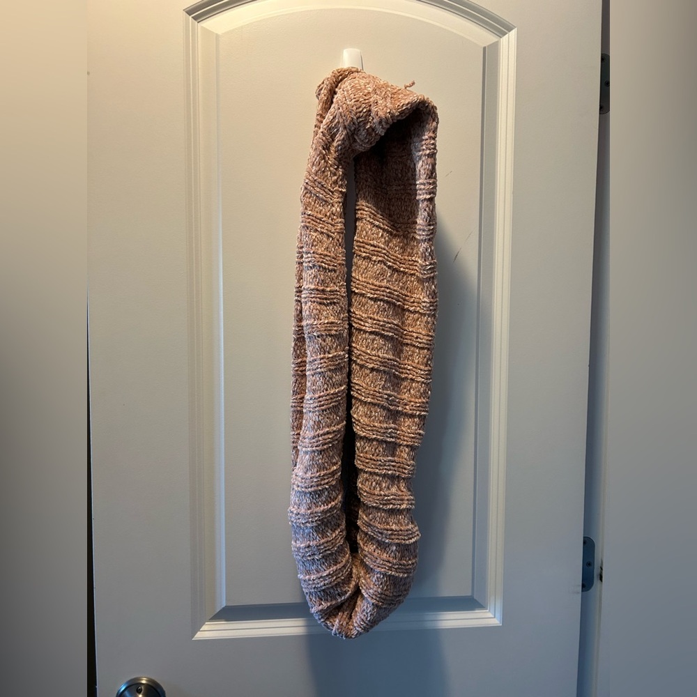 Britt’s Knitts Cozy Pink/Tan Textured Scarf